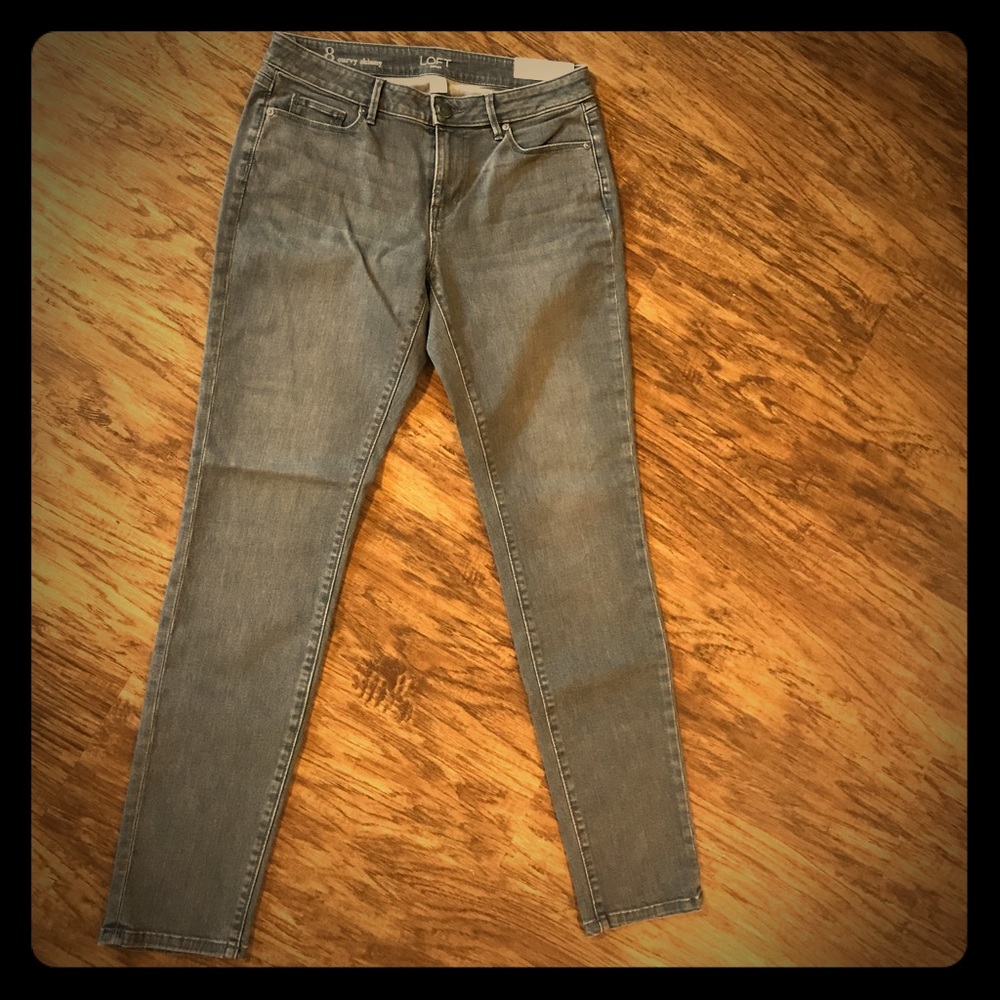 Loft Curvy Skinny Jeans Dark Gray size 8 NWT
